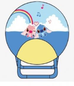 CHAISE RONDE PLIABLE POUR ENFANTS - STITCH ET ANGEL